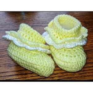 shoes 0 To 3 Months New Girls Leia Allen Booties Hand Made crocheted Baby
